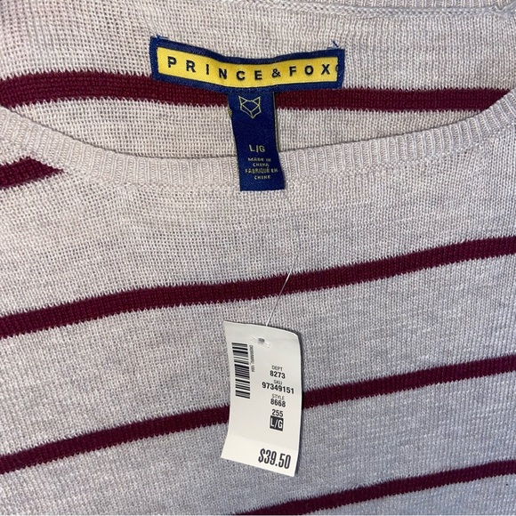 Striped cute sweater - prince&fox - long sleeve women’s size Large NWT! - Picture 4 of 6